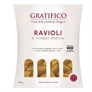 RAVIOLI AI FUNGHI PORCINI GRATIFICO AST.250g